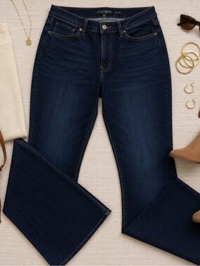 Lucky Brand NWOT Plus Size 16 Women's Dark Indigo Flare Jeans, Curvy Chic